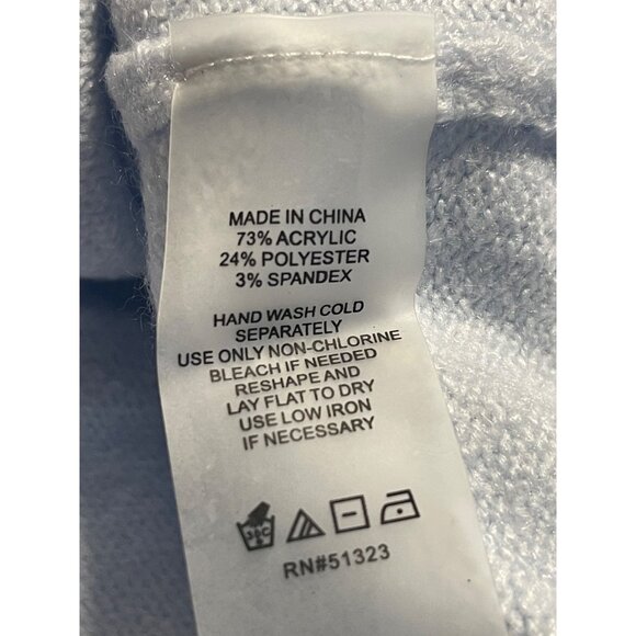 Vince Camuto Womens Light Blue Knit Sweater Size M Acrylic Blend Pullover Crew - Picture 7 of 7